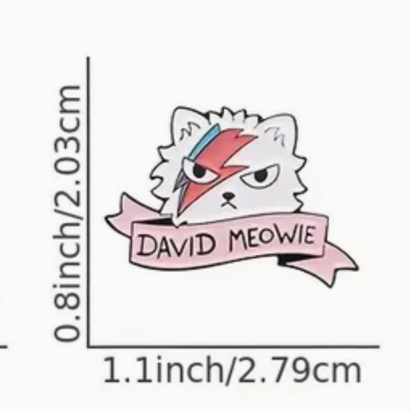 David Meowie Enamel Lapel Pin Set - Picture 3 of 7